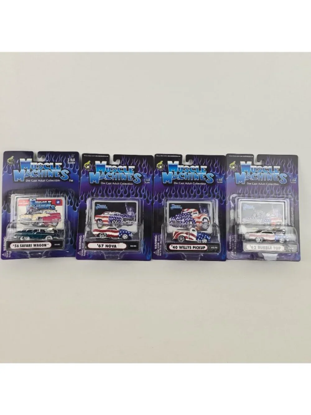 Lot Of 9 Muscle Machines 1:64 Diecast Cars '56 Safari Wagon-Thunderbird 0279
